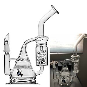 Heady BIO Beaker Bang Handmade Sprial Hookahs Fliter Perc Glass Bubbler Coil Honeycomb Percolator Recycler Water Pipes Oil Rigs for Smoking with 14mm Joint