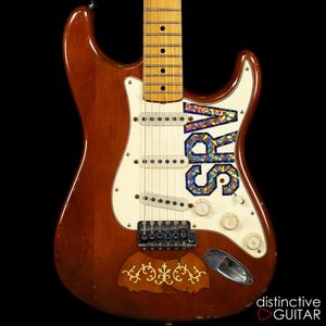 Stevie Ray Lenny – guitare électrique marron Vintage, incrustation de corps de mandoline, BillyGibbons, manche personnalisé, pont trémolo, barre Whammy, touche en érable, en stock