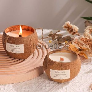 Incienso 1PC Velas perfumadas de té blanco Velas aromáticas de cáscara de coco Velas de cera de soja natural Venta al por mayor para caja de regalo decorativa de boda x0711