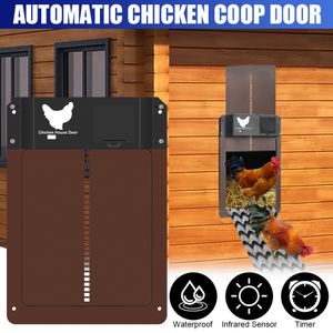 Incubadoras automáticas para pollos, puerta para aves de corral, apertura automática, abridor, sentido de luz, gallinero, retraso nocturno y matutino 230706