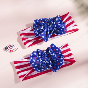 Día de la Independencia Infant Baby Head Bands Estrellas Bowknot Diadema Kids Hair Band Headwear Niños Accesorio