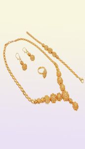 Conjuntos de joyería para niña de diseñador chapado en oro de 24 quilates de lujo indio, collar, aretes, conjunto de joyería nupcial de boda de Dubai, regalos para mujeres 2201198630784