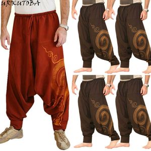 Pantalones bombachos de algodón para hombres y mujeres indios, pantalón informal de Yoga Hippie Dance Genie, bohemio X0615