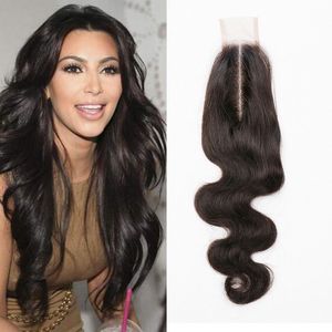 Indien Raw Virgin Hair 2X6 Lace Closure Body Wave Deux par Six Fermeture Couleur naturelle 2 * 6 Fermeture Produits de cheveux humains 8-24 pouces