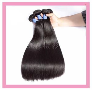 Indian Raw Virgin Human Hair 3 paquets 1030 pouces droites 9a Double Cair Tofts Couleur naturelle 3 Faculteurs9096369