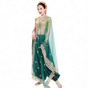 Sari indio pantalones de pierna ancha trajes de espectáculo escénico traje de danza del vientre ropa de danza clásica oriental Festival Dr Y99P #