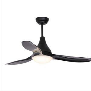 Ventilateur de plafond intérieur Luminaires Noir/Blanc Télécommande LED 52 Ventilateurs de plafond pour chambre, salon, salle à manger avec moteur, 3 pales