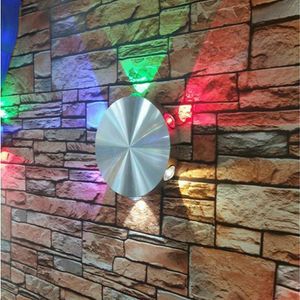 LED color de la pared interior luz 3W AC90-265V 14CM Círculo de la lámpara de aluminio Verde Blanco Rojo Azul decoraciones de iluminación directa de China al por mayor