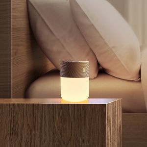 Interior Night Light Smart Essential Oil Difusor Lámpara LED Aromaterapia Madera Pequeña Mesa Lámpara Yoga Habitación Atmósfera Meditación Luces