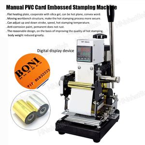 Équipement industriel 220 V/110 V électrique manuel LCD affichage feuille chaude estampage machine carte benne gaufrage machine pour ID PVC coloré VIP cartes en plastique