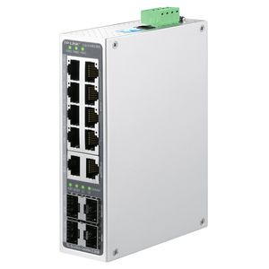 Commutateur de réseau industriel Gigabit 4 Multiplexage SFP optique 2 ports de réseau 8 milliards Rail Rail Haute Température Resistance 24V 12V Anti-interférence