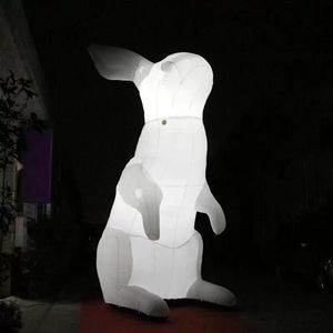 Gorilas inflables publicidad personalizada conejo inflable gigante blanco/dibujos animados de animales/conejito de pascua inflable con luz led a la venta