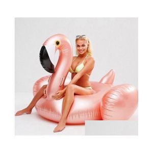 Tubes de flotteurs gonflables Yuyu Rose Gold Flamingo Natation Float Tube Radeau Adt NT Piscine Anneau Été Eau Fun Toys4962326 Drop Delive Dhrbh