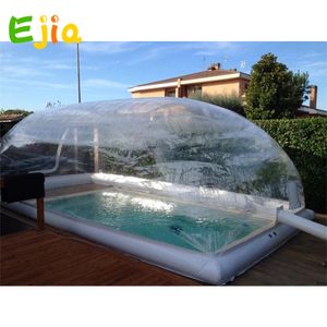 Cubierta de piscinas inflables, bañera de hidromasaje transparente, tienda de cúpula de burbujas para piscina, invierno