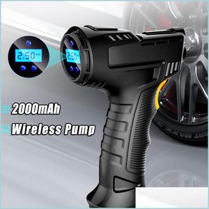Inflatable Pump 120W Rechargeable Air Compressor Wireless Inflatable Pump Portable Car Matic Tire Inflator Equipment Led Digital Dis Dh8Re