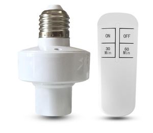 E27 télécommande sans fil couvre abat-jour porte-ampoule prise réglable 220V LED veilleuse avec minuterie Base de lampe