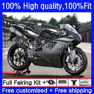 Corps d'injection pour DUCATI 848R 1098R 1198R 848 1098 1198 S R Noir mat 07 08 09 10 11 12 14No.51 Carrosserie 848S 1098S 1198S 2007 2008 2009 2010 2011 2012 Kit de carénage OEM