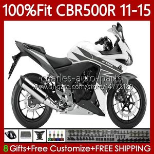 Carénages de moulage par injection pour HONDA CBR 500 R CC 500R RR CBR500R 11 12 13 14 15 Corps blanc arrière 126No.43 CBR500RR 2011 2012 2013 2014 2015 CBR500 RR 11-15 Kit de carrosserie OEM