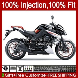 Injection Mold Fairings For KAWASAKI NINJA Z-1000 Z 1000 R 2010-2013 Years Bodys 15No.18 Z-1000R Z1000 10 11 12 13 Z1000R 2010 2011 2012 2013 OEM Bodywork black silvery