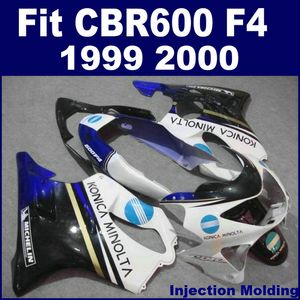 Moldeo por inyección de alto grado para piezas de reparación de carrocería HONDA carenados CBR 600 F4 1999 2000 blanco 99 00 cbr600 f4 carenados personalizados N8MD