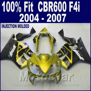 Pièces de moto d'injection pour carénages HONDA CBR 600 F4i 2004 2005 2006 2007 OEM cbr600 f4i 04 05 06 07 carrosseries jaunes HFSW