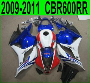 Piezas de motocicleta moldeadas por inyección para carenados Honda CBR600RR 2009 2010 2011 CBR 600RR 09 10 11 kit de carenado rojo azul negro YR68