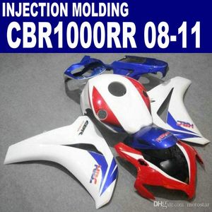 Pièces de moto ABS OEM d'injection pour carénages HONDA CBR1000RR 2008-2011 CBR1000 RR kit de carénage blanc rouge bleu 08 09 10 11 # U72
