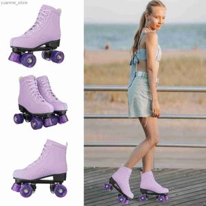 Patinadores en línea de patines para adultos 4 ruedas zapatos cuádruple patinador patinador intermitente para hombres para hombres patinaje de entrenamiento deslizamiento de deslizamiento puro de puro y240410