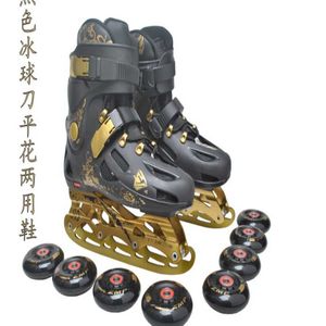 Patins à roulettes en ligne HK chaussures de hockey sur glace skate hommes et femmes patinage adulte patins glissants rond droit motif de fleurs plates i HKD230725