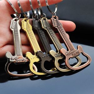 Porte-clés en métal ouvre-guitare rétro innovant, créatif, pour Bar musical, pub gastronomique, cadeaux pratiques, pendentif, cadeau de fête, 0923