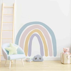 Ins Rainbow Stickers Muraux Chambre D'enfant Chambre Décoration Murale Stickers Vinyle Amovible Autocollant Décoration De La Maison Art Peintures Murales Maternelle 211112