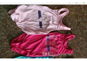 Ins Sells High End One Piece Baby Girls Jumps Curchswwwear Impression Lettre de maillot de bain Kids Beach Clothing 2T8T AL13297966