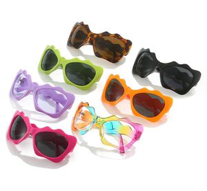 INS Adolescentes marco de onda del arco iris Gafas de sol viejos niños niñas Anteojos para protegerse del sol niños grandes Protección UV gafas de ciclismo al aire libre Z6784