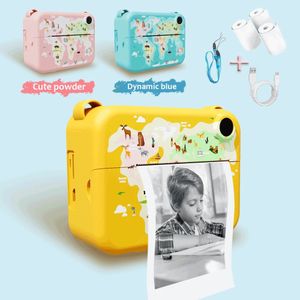 Caméra à imprimé instantané pour les enfants d'anniversaire de Noël des enfants HD Cameras vidéo numériques pour le jouet portable pour tout-petit 240422