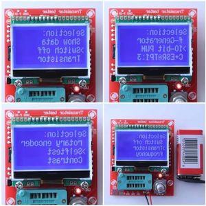 Circuitos integrados KITS DE BRICOLAJE Componente combinado digital M8 Transistor Tester Condensador LCR Diodo Capacitancia Medidor ESR PWM Onda cuadrada 128 Shij