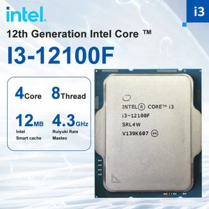 Processeur Intel Core i312100F i3 12100F 33 GHz, 4 cœurs, 8 threads, L312M, 60W, prise en charge de la carte mère DDR4 DDR5, pour ordinateur de bureau, LGA 1700 240123