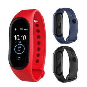 Montre intelligente M4 Bracelet intelligent Moniteur de fréquence cardiaque Calories Étanche IP67 Bande intelligente Montre de mode Sport pour iOS Android + boîte de vente au détail