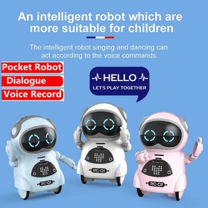Interactive Dialogue Smart Mini RC Robot Singing Dancing Teaching Voice Dialogue Mini Pocket Robots Recording Speaking Kid Toys