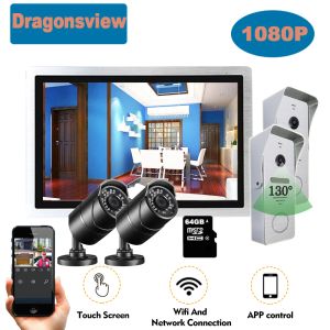 Interphone Dragonsview 10 pouces 1080p WiFi Video Door Phone Interphone Wireless Dathel With Camera Hd Home Security CCTV CAMER