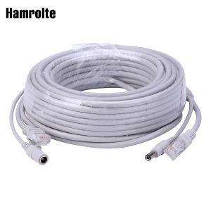 Intercomige Hamrolte 5m/10m/20m/30m opcional 2.1 mm/5.5 mm RJ45 + DC Potence Extensión Cable CCTV Cable para cámaras IP Sistema NVR