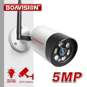 Interphone HD 1080p 5MP WiFi IP Camera Outdoor Wireless Full Color Vision CCTV Bullet Security Camera TF Card Slot App Camhipro