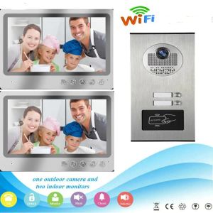 Intercom Smartyiba 2 Unit Apartment App Remote Contrôle de 9 pouces Moniteur WiFi Wireless Video Door Phone Door Donce