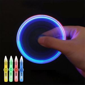 Interesting toy Fingertip Rotating spinner Gyro Pen Led Luminous Pens Office EDC Anti Stress kinetic desk toys