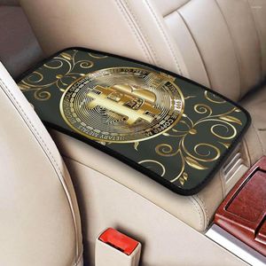 Accessoires intérieurs voiture accoudoir couverture tapis cuir or pièce centrale Console Pad Crypto Ethereum Btc Blockchain