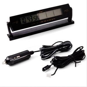 Décorations intérieures voiture horloge électronique voltmètre température automatique tension numérique LCD thermomètre mètre moniteur alarme accessoires