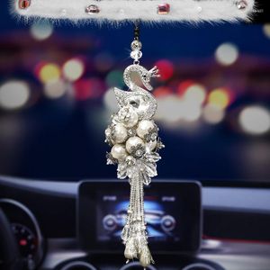 Décorations intérieures strass Swan décor de voiture pendentif ornement cristal miroir suspendu accessoires pour filles femmes mignon vue arrière