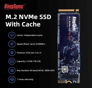 Disques internes à semi-conducteurs Kingspec M2 SSD PCIe 1TB M 2 256 Go 2280 512 Go 128 Go NVME M Clé HDD DRAM pour le disque dur de l'ordinateur portable de bureau W1097804