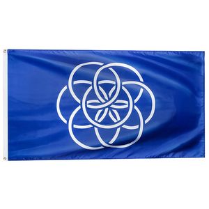 International of Planet Earth Drapeaux Bannières intérieures extérieures 3X5FT 100D Polyester Couleur vive de haute qualité avec deux œillets en laiton