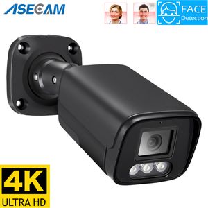 Caméras IP 8MP 4K Caméra extérieure Ai Reconnaissance faciale H.265 Noir CCTV RTSP Couleur Vision nocturne 4MP POE Sécurité audio humaine 230922