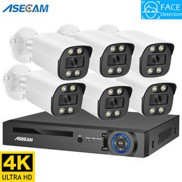 Caméras IP 8MP 4K Détection de visage Caméra de sécurité Audio Système AI POE NVR Kit CCTV Couleur Vision nocturne Surveillance vidéo à domicile en plein air 230922